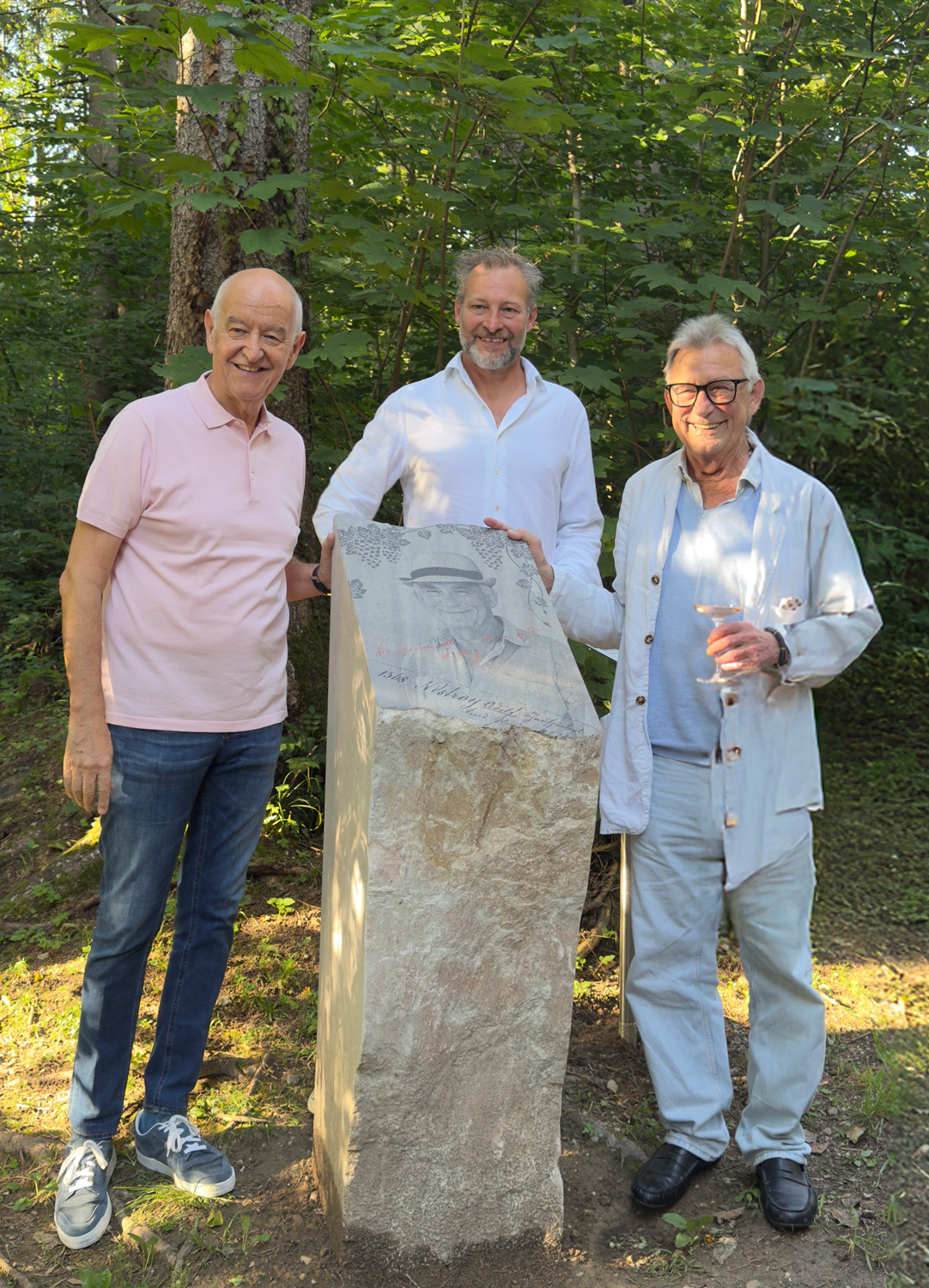Stele Heinz Marecek mit Hermann Döllerer & Alexander Steinwendtner